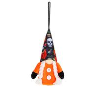 Light Up Hanging Gnome Ornament with Glowing Skull Pumpkin Bat Element Halloween Home Ceiling Decor
