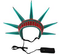 Light Up Headbands Goddess of Liberty Crown Headband Glowing Nightclub Hair Band Statue of Liberty Hair Hoop Party Rave Hair Accessories for Women and Girls