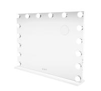 Light Up Hollywood Mirror 16 LED Vanity Makeup Table Wall Touch Screen Dimmable 3 Colour Modes Bluetooth Speaker 2 Charging Ports USB-A & USB-C Microfibre Cleaning Cloth 10 x Magnification Mirror