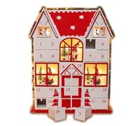 Light Up House Advent Calendar 24 Drawer Wood LED Christmas Countdown Home Decor