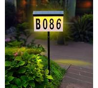 Light Up House Number for House,Solar Address Sign for Yard,Warm& Cool Solar Address light for Yard.Waterproof Solar Address Number for Outside,Mailbox,House(Wall Mounted+In Ground)