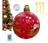 Light Up Inflatable Christmas Ball 24 Inch - Color Changing LED Ornament with 16 Modes Remote, Festive Waterproof Decoration | for Garden Yard Pool Lawn Window Porch Driveway Holiday Outdoor Party Dis