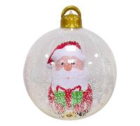 Light Up Inflatable Christmas Ball - 24 Inch Giant PVC Waterproof Blow Up Ornament for Outdoor Home Garden Decoration (Santa Claus)