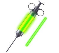 Light Up Injector Prop with 2 Glow Sticks - Spooky Halloween Costume Accessory for Mad Scientist, Plague Doctor & Haunted House Decor