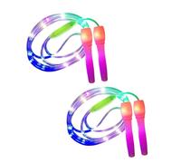 Light Up Jump Rope, LED Light Up Jump Rope For Kids, Adjustable Jump Ropes with LED Glowing Skipping Rope, Luminous Skipping Ropes Exercise for Home Exercise & Fitness & Sport Outdoor (2PCS)