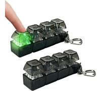 Light Up Keyboard Fidget Toy, 2pcs Keyboard Clicker Fidget Sensory Toy, 4 Button Fidgets Keyboards Keychain, Funny Clickers Keychain Stress Relief Toys For Kids & Adults