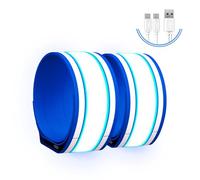 Light Up LED Armband for Running Walking at Night,Reflective Arm Bands for Runners,Rechargeable Jogging Lights,High Visibility Night Running Safety Gear Adjustable Running Women Men Kids (Blue)