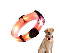 Light Up LED Dog Collar - Rechargeable Pet Necklace Accessory, Adjustable Luminous Collar,PVC Rubber Coated LED Dog Collarr Specification | Lighted Outdoor Protectionfor Small,Medium And Large Breeds