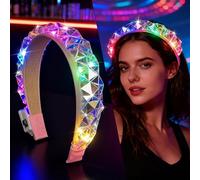 Light Up LED Headband for Halloween Christmas, Luminous Braided Hair Hoop, Glowing Hair Bands Festival Lighted Birthday Party Rave Headwear Accessories for Women and Girls