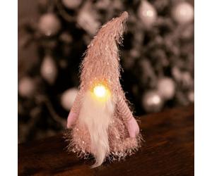 Light Up Led Pink Nordic Santa Gonk
