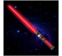 Light Up LED Saber, Light Swords with FX Sound and Realistic Handle, Blue Red Green Yellow, Expandable Sabre for Halloween Dress Up Parties Birthday Christmas Galaxy War Fighters (Red)