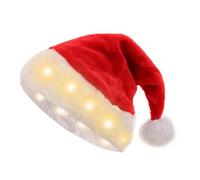 Light Up LED Santa Hat With Plush Christmas Design for Adults & Kids, Festive Holiday Supplies
