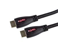 Light Up LED Ultra HDMI 1.4 Cable HD TV 4K BRAIDED GOLD 1m to 5m White Blue Red (2m, Red)