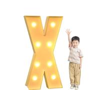 Light Up Letter Number, Marquee Letters 2.3/3.3/4 FT Tall Decorative Foam Board Mosaic Letter Kit for Graduation Favor Supplies Christmas Party(Letter X,2.3ft)