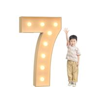 Light Up Letter Number, Marquee Letters 2.3/3.3/4 FT Tall Decorative Foam Board Mosaic Letter Kit for Graduation Favor Supplies Christmas Party(Number 7,4ft)