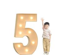 Light Up Letter Number, Marquee Letters 2.3/3.3/4 FT Tall Decorative Foam Board Mosaic Letter Kit for Graduation Favor Supplies Christmas Party(Number 5,4ft)