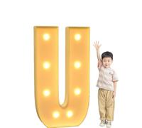 Light Up Letter Number, Marquee Letters 2.3/3.3/4 FT Tall Decorative Foam Board Mosaic Letter Kit for Graduation Favor Supplies Christmas Party(Letter U,2.3ft)