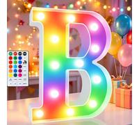 Light Up Letters, 18 Color Changing Alphabet Letter Sign with Remote Control for Girls Boys Birthday Gifts Party Decorations Christmas Wedding Valentine Wall Table Decor, Letter B