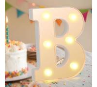 Light Up Letters, Glitter LED Letter Light, LED Alphabet Lights, Warm White Light Up Alphabet Sign, Gifts for Girls Women Party Birthday Decorations Night Light Christmas Valentine Decor (Letter-B)