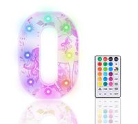 Light Up Letters, Glitter LED Letter Lights 18 Color Changing Diamond Alphabet Sign Night Light with Remote Control for Girls Gifts Birthday Bar Wedding Party Christmas Valentine Wall Table Decor - O