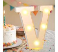 Light Up Letters, LED Alphabet Lights, Warm White Alphabet Sign, Letter Lights for Valentine's Day, Gifts for Tween Girls Women Valentine Party Birthday Valentines Decorations Night Light (Letter-V)