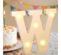 Light Up Letters, LED Alphabet Lights, Warm White Alphabet Sign, Letter Lights for Valentine's Day, Valentine Gifts for Tween Girls Women Party Birthday Decorations Night Light (Letter-W)