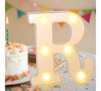 Light Up Letters, LED Letter Light, LED Alphabet Lights, Warm White Light Up Alphabet Sign, Gifts for Girls Women Party Birthday Decorations Night Light Christmas Valentine Decor (Letter-R)