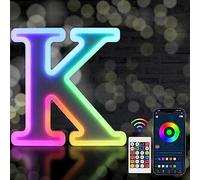 Light Up Letters, LED Letter Lights Sign 18 Color Changing with Bluetooth App Remote, Night Lights Gift for Girl Boy Women Birthday Christmas Party Wedding Bar Decor (K)