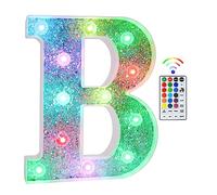Light Up Letters, Lights Sign 18 Color Changing 26 Alphabet Glitter Shiny Letter Lights Gifts for Girls Women Birthday Christmas Bedroom Party Wedding Decoration (B)