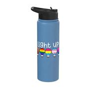Light Up Light Bulbs African Americans LGBTQI Pride Month Stainless Steel Insulated Water Bottle
