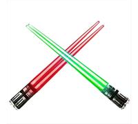 Light Up LightSaber Chopsticks Set, 2 Pairs, Red Green
