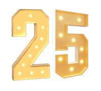 Light Up Marquee Numbers for Party Decor, Giant Mosaic LED Lights Pre-cut Foam Board Set for Valentine's Day Birthday Christmas New Year, 120cm-4ft Number 25