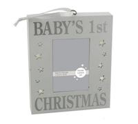 Light Up Mdf Wall Plaque Babys 1St Christmas By Juliana - Grey