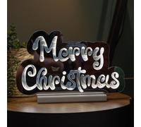 Light up Merry Christmas Infinity Decoration with White LEDs Samuel Alexander White One Size