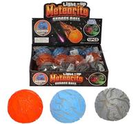 Light-Up Meteorite Squeeze Stress Ball, Smack It Lights Up, Assorted Colours, 12 Pack