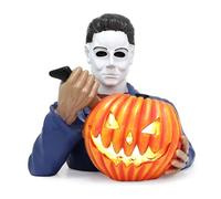 Light Up Michael Myers Statue Pumpkin Halloween Decorations Horror Movie Garden Gnome Statue Scary Gifts Figures for Desktop Indoor Outdoor