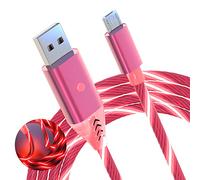 Light Up Micro USB Cable with Multi-Control Switch Compatible with Samsung Galaxy S7/S6/J7, Edge S5, LG G4, HTC, Moto, Kindle LED Fast Charging Cable(Red,6.6ft)