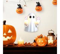 Light up Middle Finger Ghost Statue - Halloween Ghost Figurine Lamp,Seasonal Festive Nightlight Decor for Desk Mantel Bedside Tables Home Horror-Themed Parties Bar