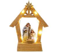 Light Up Nativity Scene | Christmas Nativity Scene With String Lights | Holy Family Manger Scene | Nativity Scene Manger Ornaments | Christmas Scene Table Decorations