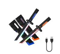 Light Up Neon Sword,17.3 Inch Spark Swords with Multicolor LED Lights Fog,Rechargable For Costumes, and Sword Up Light