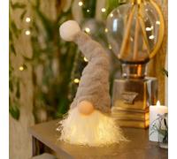 Light Up Nordic Santa Gonk Led Decoration - Grey