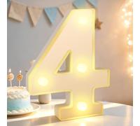 Light up Number 4, Marquee Numbers Sign,Warm LED Number Lights for Party Birthday Decor (Number 4)