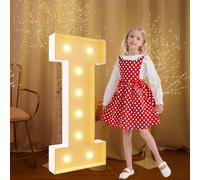 Light Up Numbers 120cm/4FT Marquee Letters I White Large Pre-cut Foam Board Mosaic Letters for Birthdays Weddings Baby Anniversaries Party Decoration