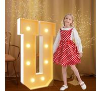 Light Up Numbers 120cm/4FT Marquee Letters U White Large Pre-cut Foam Board Mosaic Letters for Birthdays Weddings Baby Anniversaries Party Decoration