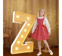 Light Up Numbers 120cm/4FT Marquee Letters Z White Large Pre-cut Foam Board Mosaic Letters for Birthdays Weddings Baby Anniversaries Party Decoration