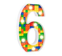 Light up Numbers 6, Led Marquee Number Lights, 8.5inch Lighted Number Sign for Birthday Party Wedding Anniversary Home Wall Decor (number-6)