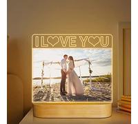 Light up Picture Frame, I Love You 4x6 Inches Acrylic Photo Frame with Night Light Desktop Decor Best Gifts for Lover Couple Wife Girl Friends Valentine's Day Anniversary Birthday Wedding Present