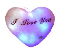 Light Up Pillow - LED Glowing Heart Plush, Soft Valentine’s Day Lighted Cushion | I Love You Decorative Pillow With Colorful Lights For Bedroom, Living Room, Sofa, Kids Room, Romantic Night Ambience