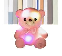 Light Up Plush - 8 Inch Glowing Bear Cuddly Doll, Rainbow Light Up Stuffed Animals Kids, LED Ups Plush Toy | For Animated Soothe Birthday Comfort Companion Girls Adults Home Living Room Bedroom Sofa