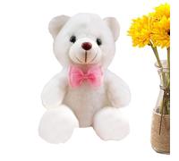 Light Up Plush - White Glowing Bear Small Stuffed Toy | Plush Bear Soft LED Lighted Night Toy Doll Decorative Companion | For Kids Boys Nursery Bedroom Living Room Travel Car Seat